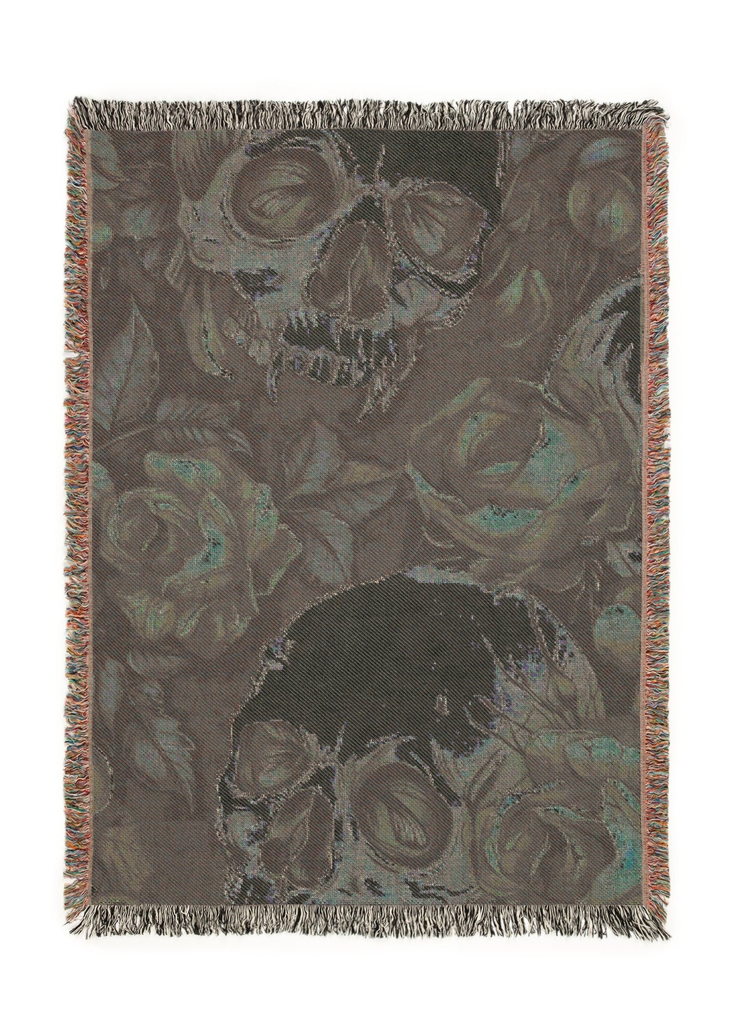 Skull And Purple Roses Blanket
