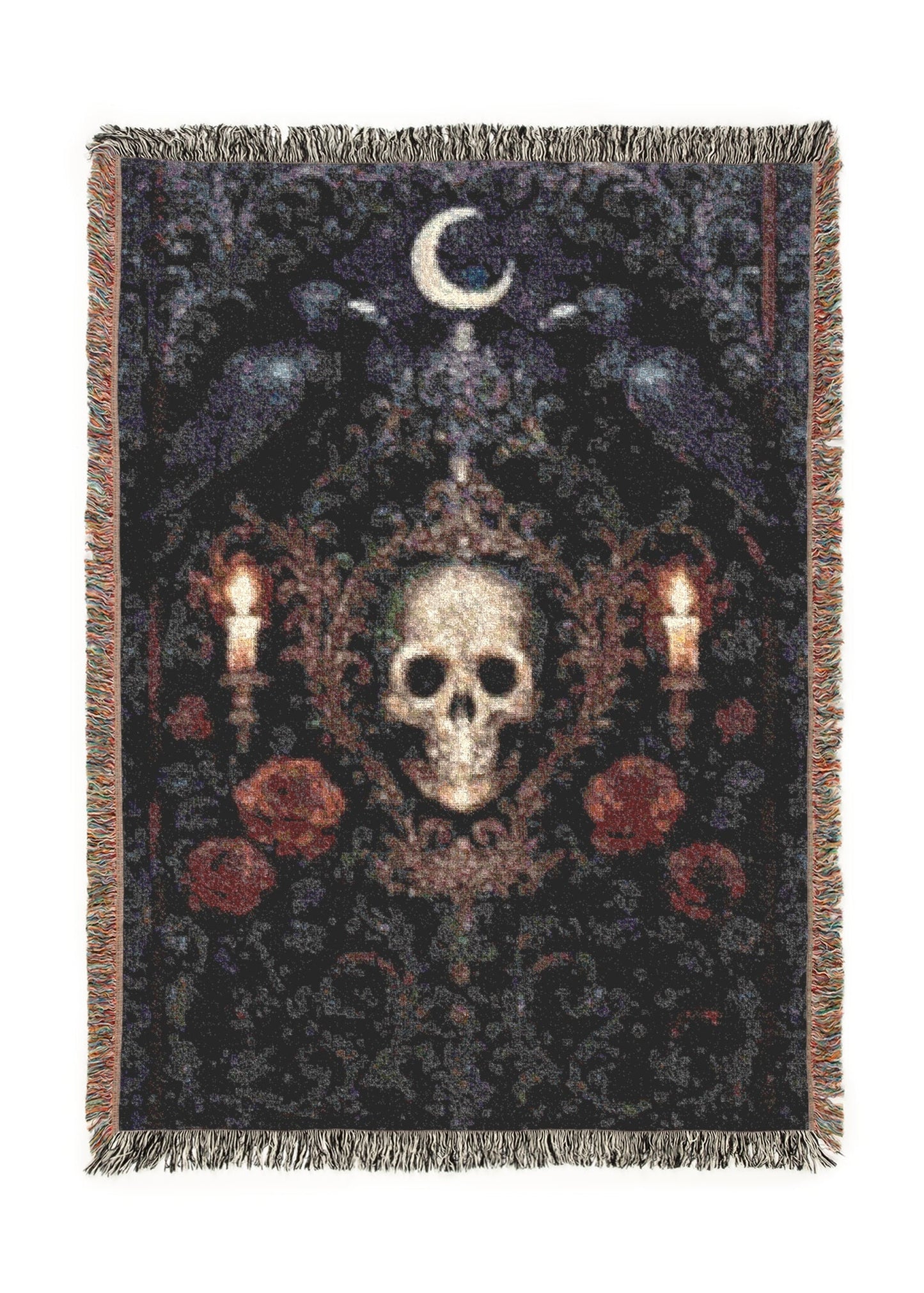 Skull And Raven Blanket